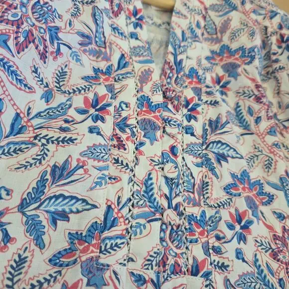 *NWT J. Mclaughlin Nylee 100% Linen Floral Dress Size S Relaxed Fit 3/4 Sleeves - Picture 4 of 12